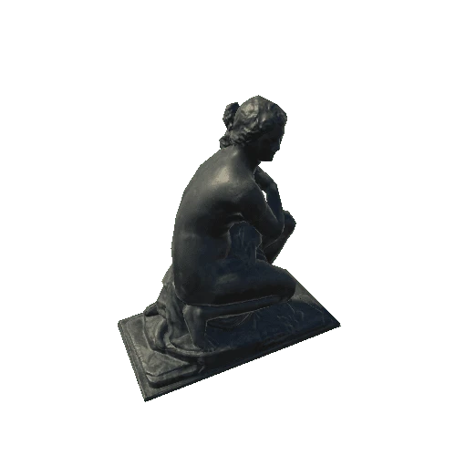 Statue Kneeling Woman Copper Mobile